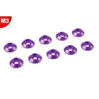 Team Corally - Aluminium Washer - for M3 Button Head Screws - OD=10mm - Purple - 10 pcs