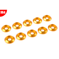 Team Corally - Aluminium Washer - for M4 Button Head Screws - OD=12mm - Gold - 10 pcs