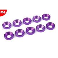 Team Corally - Aluminium Washer - for M4 Flat Head Screws - OD=10mm - Purple - 10 pcs