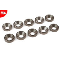 Team Corally - Aluminium Washer - for M4 Flat Head Screws - OD=10mm - Gun Metal - 10 pcs