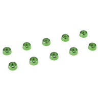 Team Corally - Aluminium Washer - for M2 Socket Head Screws - OD=6mm - Green - 10 pcs