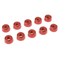 Team Corally - Aluminium Washer - for M4 Socket Head Screws - OD=10mm - Red - 10 pcs
