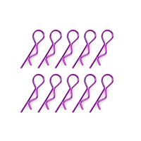Team Corally - Body Clips - 45° Bent - Small - Purple - 10 pcs