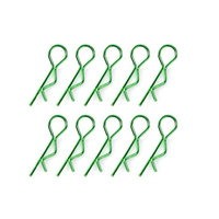 Team Corally - Body Clips - 45° Bent - Medium - Green - 10 pcs