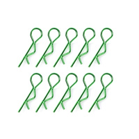 Team Corally - Body Clips - 45° Bent - Large - Green - 10 pcs