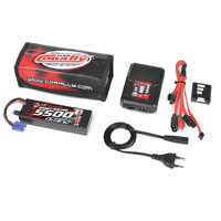 Team Corally - Energy Pack - Lipo 60C - 5500Mah - 2S - EC-5 - Hard Case + Racer 50 - 2-4S AC Charger + Lipo Safety Bag + Charge-Balance Lead