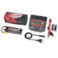 Team Corally - Energy Pack - Lipo 60C - 5500Mah - 2S - XT-90 - Hard Case + Ultra-X 80 - 1-6S AC/DC Charger + Lipo Safety Bag + Charge-Balance Lead