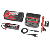 Team Corally - Energy Pack - Lipo 60C - 6900Mah - 2S - T-Plug - Hard Case + Ultra-X 80 - 1-6S AC/DC Charger + Lipo Safety Bag + Charge-Balance Lead