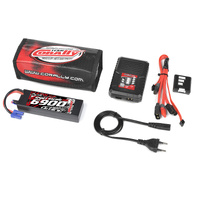 Team Corally - Energy Pack - Lipo 60C - 6900Mah - 2S - EC-5 - Hard Case + Racer 50 - 2-4S AC Charger + Lipo Safety Bag + Charge-Balance Lead