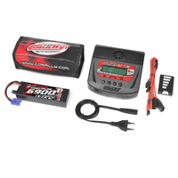 Team Corally - Energy Pack - Lipo 60C - 6900Mah - 2S - EC-5 - Hard Case + Ultra-X 80 - 1-6S AC/DC Charger + Lipo Safety Bag + Charge-Balance Lead