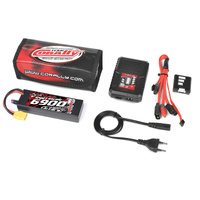 Team Corally - Energy Pack - Lipo 60C - 6900Mah - 2S - XT-90 - Hard Case + Racer 50 - 2-4S AC Charger + Lipo Safety Bag + Charge-Balance Lead