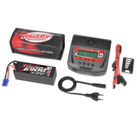 Team Corally - Energy Pack - Lipo 50C - 6700Mah - 4S - EC-5 - Hard Case + Ultra-X 80 - 1-6S AC/DC Charger + Lipo Safety Bag + Charge-Balance Lead