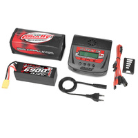 Team Corally - Energy Pack - Lipo 50C - 6700Mah - 4S - XT-90 - Hard Case + Ultra-X 80 - 1-6S AC/DC Charger + Lipo Safety Bag + Charge-Balance Lead