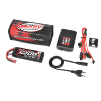 Team Corally - Energy Pack - Lipo 60C - 5200MAH - 3S - T-Plug - Semi-Soft Case + Racer 50 - 2-4S AC Charger + Lipo Safety Bag + Charge-Balance Lead
