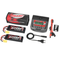 Team Corally - Energy Pack - 2X Lipo 60C - 6200Mah - 3S - XT-90 - Semi-Soft Case + Ultra-X 80 - 1-6S AC/DC Charger + Lipo Safety Bag + Charge-Balance 