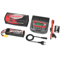 Team Corally - Energy Pack - Lipo 60C - 6200Mah - 4S - XT-90 - Semi-Soft Case + Ultra-X 80 - 1-6S AC/DC Charger + Lipo Safety Bag + Charge-Balance Lea