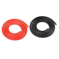 Team Corally - Ultra V+ Silicone Wire - Super Flexible - Black and Red - 14AWG - 1018 / 0.05 Strands - ODø 3.5mm - 2x 1m
