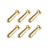Team Corally - Bullit Connector 4.0mm - Male - Solid Type - Gold Plated - Ultra Low Resistance - Wire 90° - 6 pcs