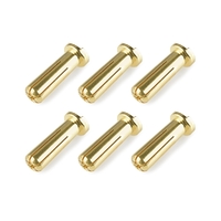 Team Corally - Bullit Connector 5.0mm - Male - Solid Type - Gold Plated - Ultra Low Resistance - Wire 90°- 6 pcs
