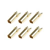 Team Corally - Bullit Connector 5.0mm - Female - Gold Plated - Ultra Low Resistance  - 6 pcs