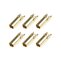 Team Corally - Bullit Connector 5.0mm - Female - Gold Plated - Ultra Low Resistance - 6 pcs