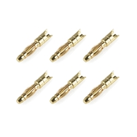 Team Corally - Bullit Connector 2.0mm - Male - Spring Type - Gold Plated - Wire Straight  - 6 pcs