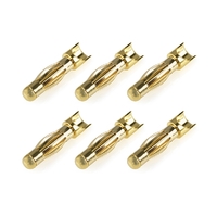 Team Corally - Bullit Connector 4.0mm - Male - Spring Type - Gold Plated - Wire Straight  - 6 pcs