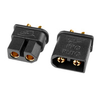 Team Corally - TC PRO Connector 3.5mm - Gold Plated Connectors - Reverse polarity protection - Male + Female - 1 pair