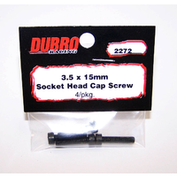 DUBRO 2272 3.5MM X 15 SOCKET-HEAD CAP SCREWS (4 PCS/PACK)