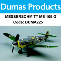 DUMAS 225 MESSERSCHMITT ME 109 G WALNUT SCALE 18 INCH WINGSPAN RUBBER POWER