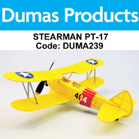 DUMAS 239 STEARMAN PT-17  WALNUT SCALE 18 INCH WINGSPAN RUBBER POWERED