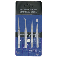 EXCEL 30416 EXCEL STAINLESS STEEL TWEEZER SET (4 PCS)