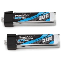 Gens Ace 1S LiPo Battery 45C Set (2) (3.7V/200mAh)