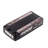 Gens ace Redline 2.0 Series 7.4V 4000mAh 2S 140C Hardcase Shorty LiPo Battery, 5.0 Bullet
