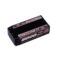 Gens ace 5000mAh 2S 140C 7.4V HardCase 63# Shorty Redline 2.0 Series Lipo Battery with 5.0mm bullet
