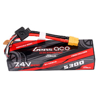 Gens ace 5300mAh 2S 7.4V 60C HardCase G-tech Lipo Battery Pack 24# with EC3 and Deans adapter for RC Car