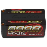 Gens Ace Redline 2.0 4S Shorty LiHV Battery 140C (15.2V/6000mAh) w/5mm Bullets