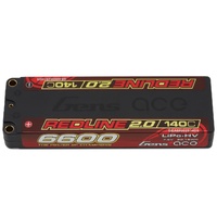 Gens Ace Redline 2.0 2S Standard LiHV Battery 140C (7.6V/6600mAh) w/5mm Bullets