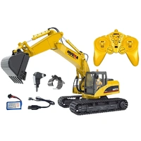 1:14 15-channel semi-alloy remote-controlled excavator + drill bit + gripper