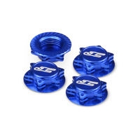 JConcepts - Fin, 1/8th serrated light-weight wheel nut (fine thread) - closed end - blue