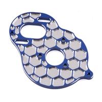 JConcepts DR10/SR10 +2 Aluminum "Honeycomb" Motor Plate (Blue)