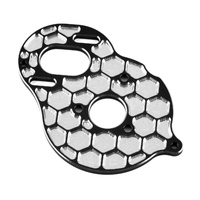 JConcepts DR10/SR10 +2 Aluminum "Honeycomb" Motor Plate (Black)