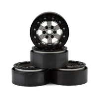 JConcepts Jammer 2.2" Beadlock Aluminum Crawler Wheels (4) (Silver/Black)