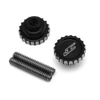 JConcepts RC10 Aluminum 4-40 Future Thumb Nuts w/Set Screws (Black) (2)