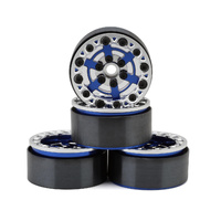 JConcepts Bulls Eye 2.0" 1/10 Rock Crawler Bead-Lock Wheels (4) (Blue/Silver)