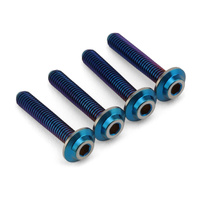 JConcepts 3mm "Top Hat" Large Flange Titanium Screws (Blue) (4) (22mm)