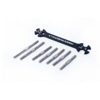 Steel Heavy Duty Turnbuckle Set (7pcs, w/wrench) Kyosho Mid/Turbo/Optima/Javelin/Ultima