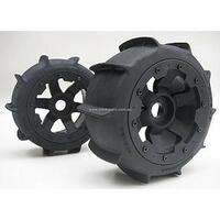Rovan 1/5 Rear Paddle Tyres on Black Rims 2Pcs Beadlock Wheels