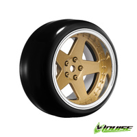 5 SPOKE/BRONZE Pre mount  rim & tyres 2,4,6,8mm OFFSET HEX 12mm 4pcs