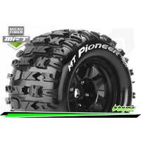 MFT 1/8 MT-PIONEER MONSTER TRUCK TIRE SPORT / 0 OFFSET BLACK RIM HEX 17mm / MOUNTED